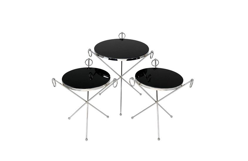 HR-8146 Küpeli Zigon Sehpa Krom Zigon Sehpa