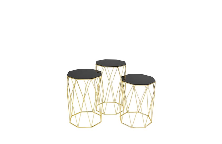 HR-8069 Zigon Sehpa Gold Zigon Sehpa