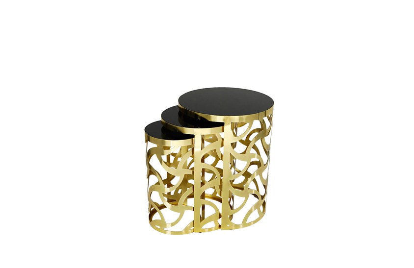 HR-8082 Sarmaşık Zigon Sehpa Gold Zigon Sehpa