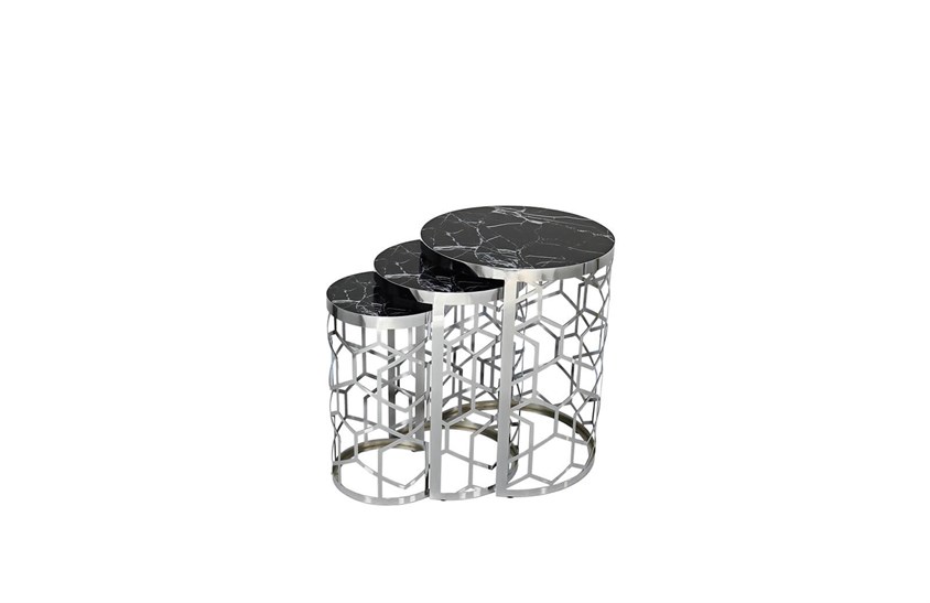 HR-8002 Petek Model Zigon Sehpa Krom Zigon Sehpa