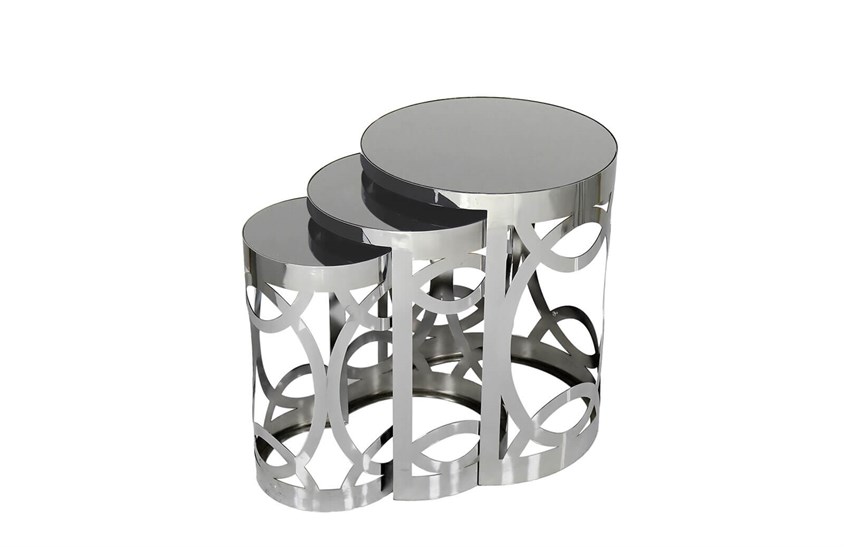 HR-8011 Halka Zigon Sehpa Krom Zigon Sehpa