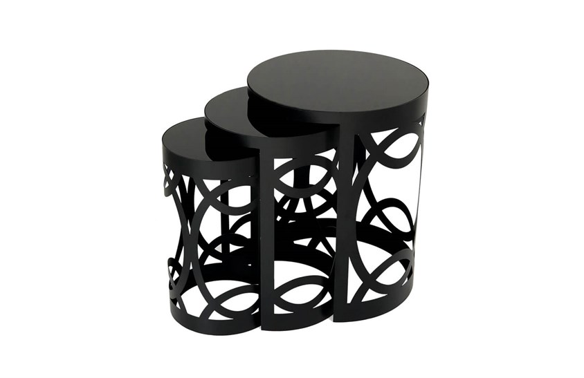 HR-8014 Halka Zigon Sehpa Siyah Zigon Sehpa