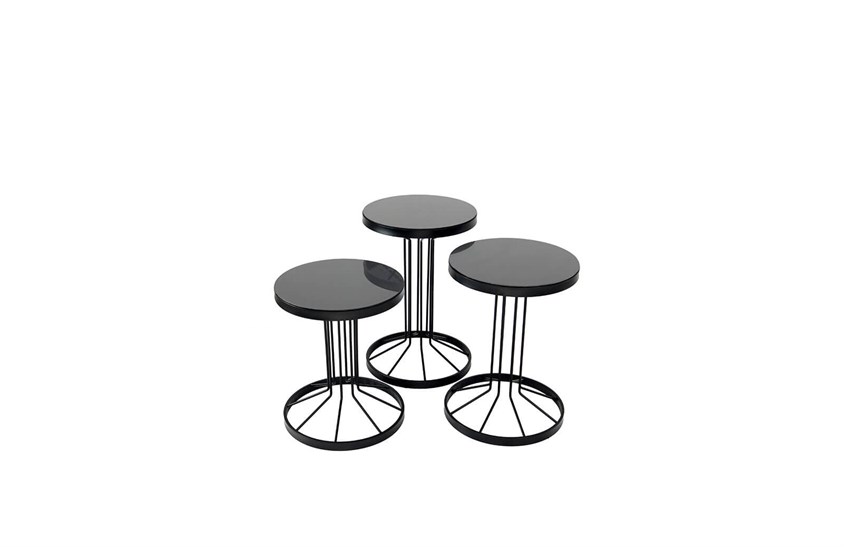 HR-8040 Zigon Sehpa Siyah Zigon Sehpa