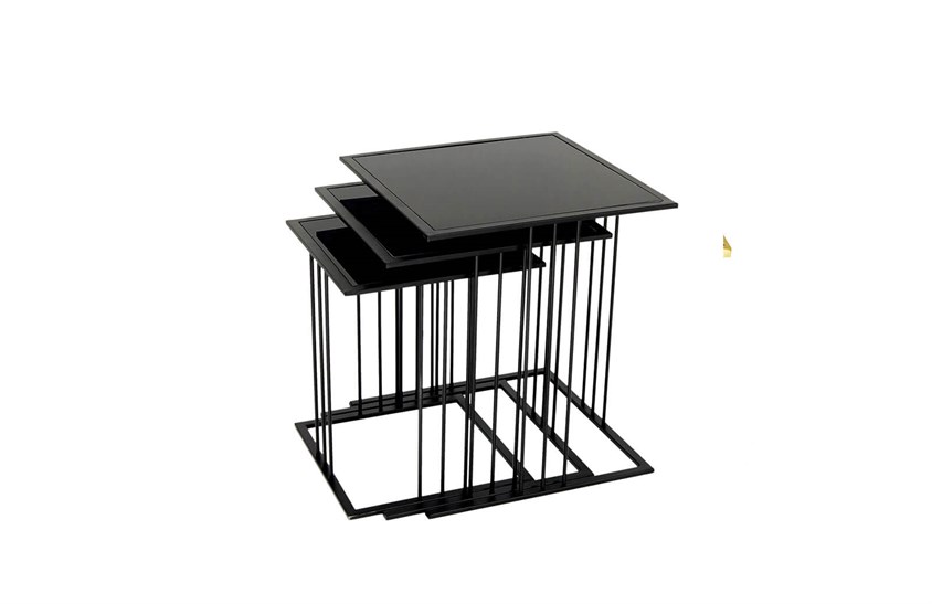 HR-8045 Küp Zigon Sehpa Siyah Zigon Sehpa