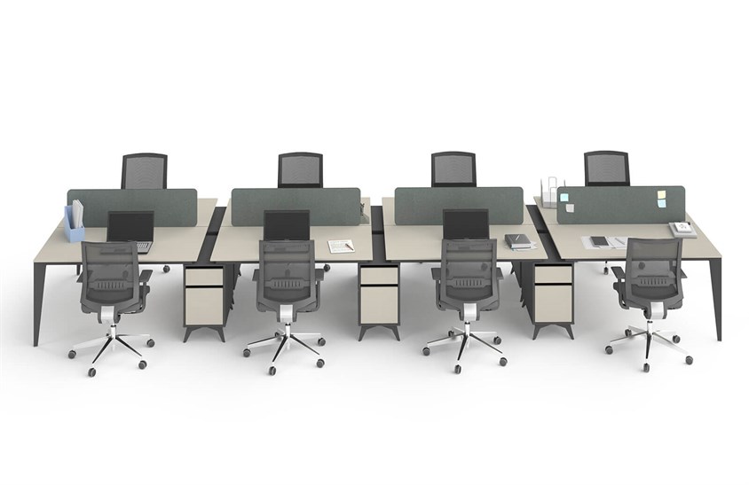 Beta İş İstasyonu Açık Ofis Mobilyası Takımı Füme Ofis İş İstasyonu