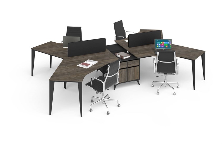 Beta İş İstasyonu Açık Ofis Mobilyası Takımı Kahverengi Ofis İş İstasyonu