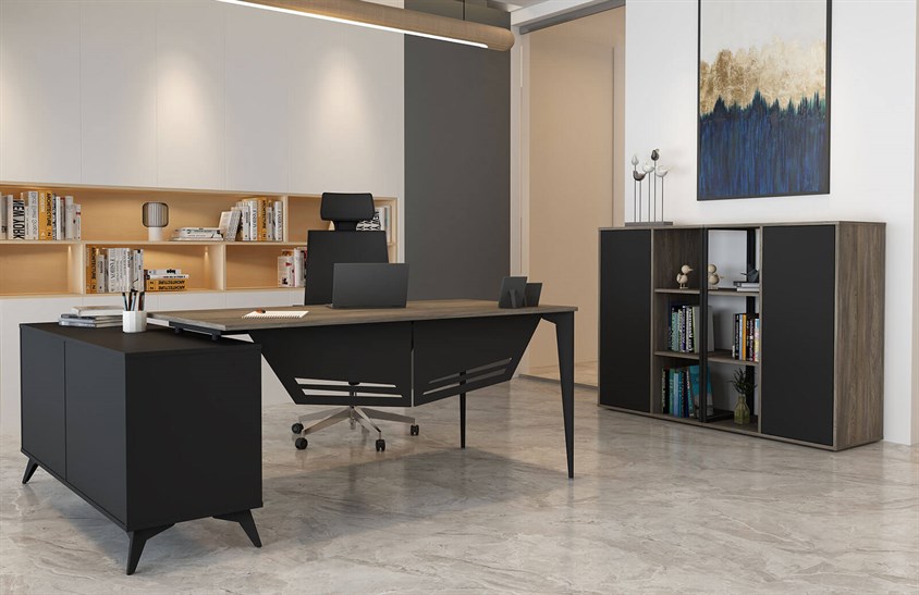 Desy Etajerli Ofis Mobilyası Takımı Ofis Üst Yönetici Grupları