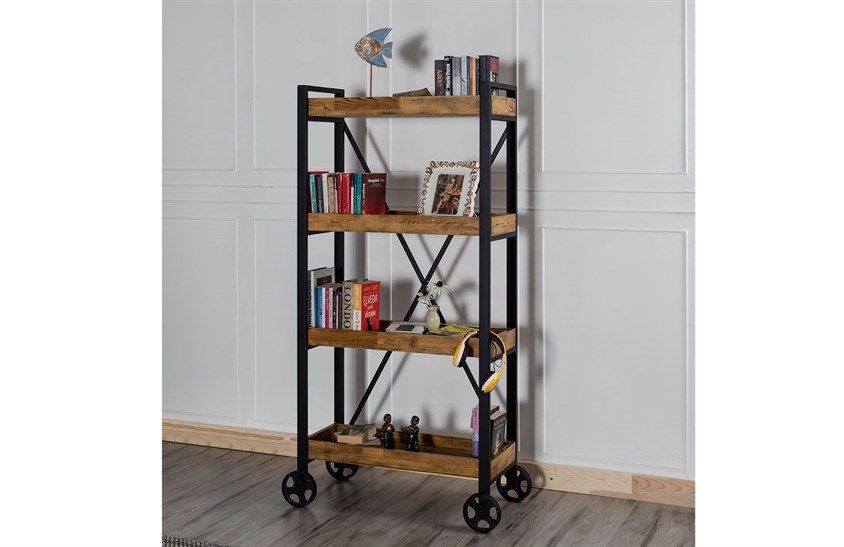 ENGC - Ahşap Seri - 0004 Kitaplık Svr Wood & Loft Kitaplıklar