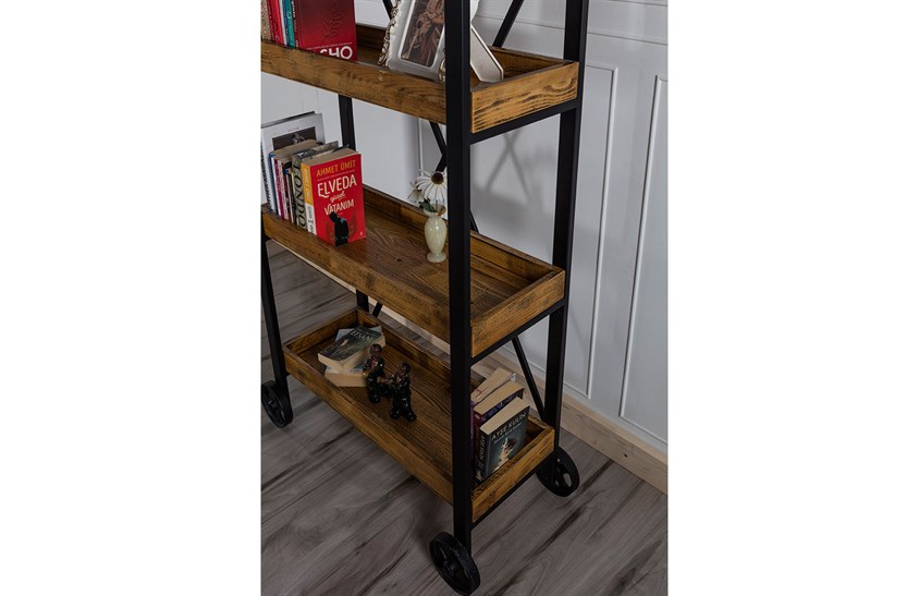 ENGC - Ahşap Seri - 0004 Kitaplık Svr Wood & Loft Kitaplıklar