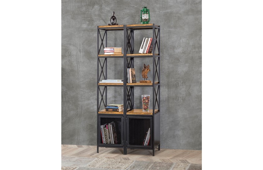 ENGC - Ahşap Seri - 0009 Kitaplık Svr Wood & Loft Kitaplıklar