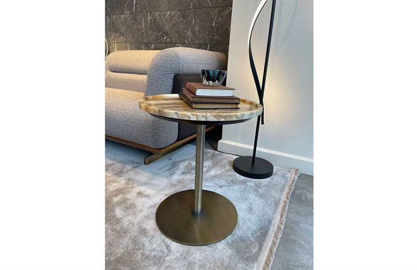 Lisaa Yan Sehpa Mermerli Oymalı Yan Sehpa