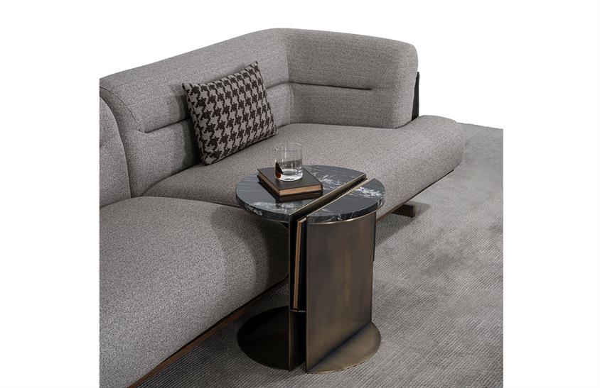 Lisaa ST- Bölmeli Yan Sehpa Pirinç Yan Sehpa