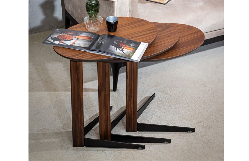 Gervais Servis Sehpası Seti Yan Sehpa