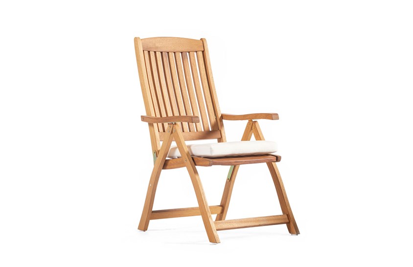 Ahşap Bahçe Sandalyesi Kollu Minderli 60 cm ER-1042 İndirimli Mobilya