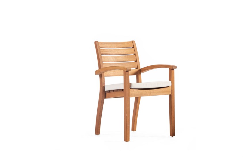 Ahşap Bahçe Sandalyesi Kollu Minderli 56 cm ER-1043 İndirimli Mobilya