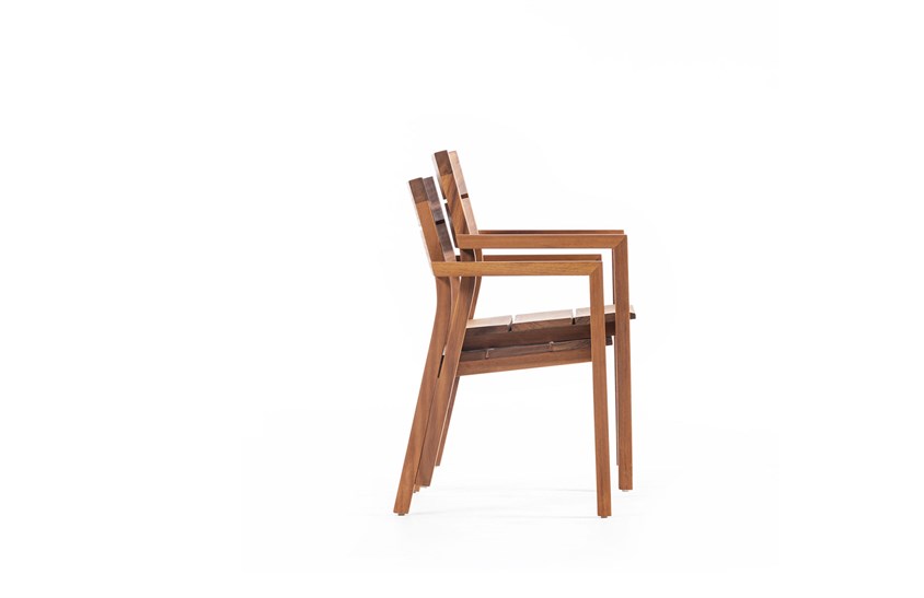 Ahşap Bahçe Sandalyesi Kollu 55 cm ER-1044 İndirimli Mobilya