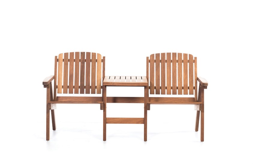 Ahşap Bahçe İkili Koltuk Sehpalı 164 cm ER-1061 İndirimli Mobilya