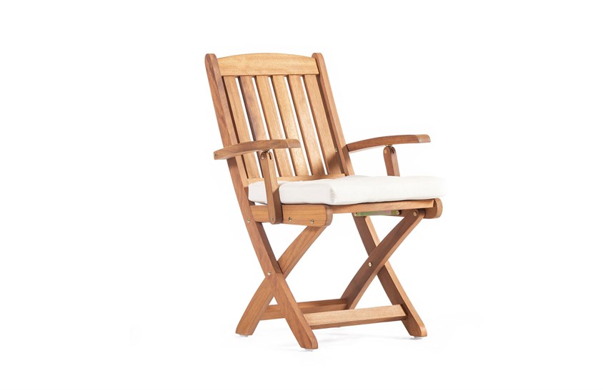 Ahşap Bahçe Sandalyesi Kollu Minderli 60 cm ER-1030 İndirimli Mobilya