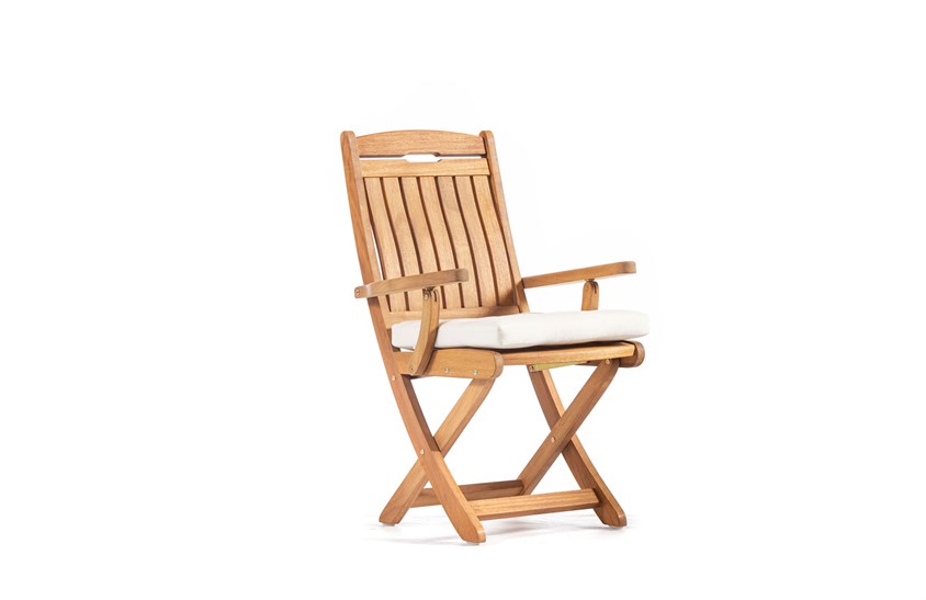 Ahşap Bahçe Sandalyesi Kollu Minderli 60 cm ER-1036 İndirimli Mobilya