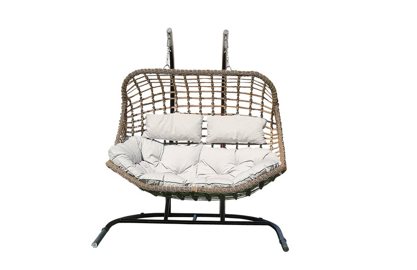 Bahçe İkili Rattan Salıncak ENGC-BR-9003 İndirimli Mobilya