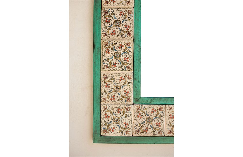 Ahşap Çerçeveli Traverten Taş Detaylı Ayna -DC1776 Ayna Modelleri