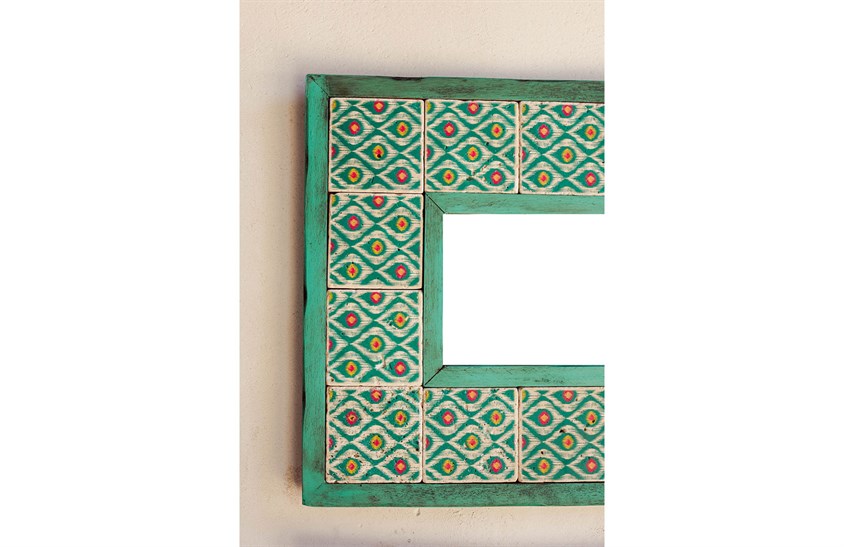 Ahşap Çerçeveli Traverten Taş Detaylı Ayna -DC1777 Ayna Modelleri