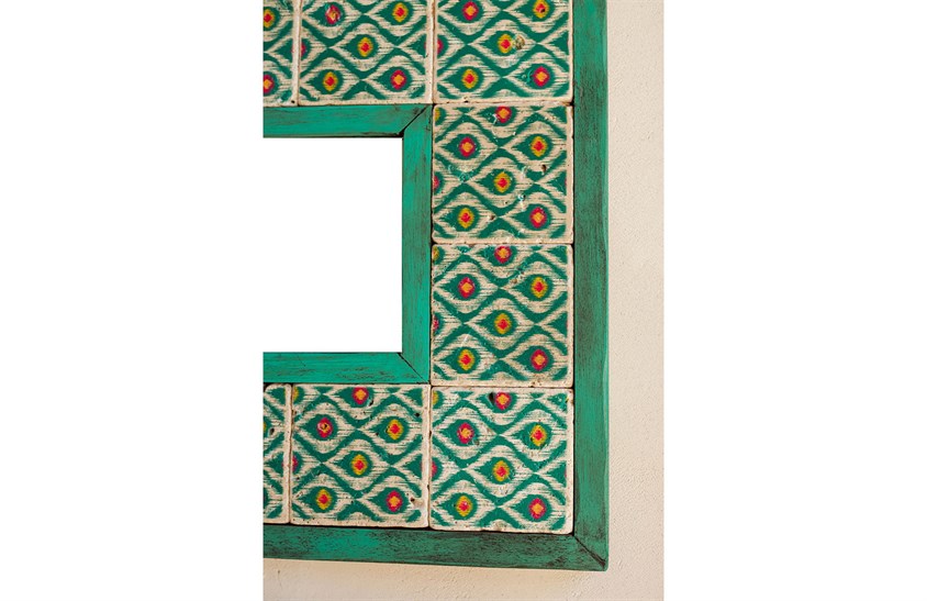 Ahşap Çerçeveli Traverten Taş Detaylı Ayna -DC1777 Ayna Modelleri