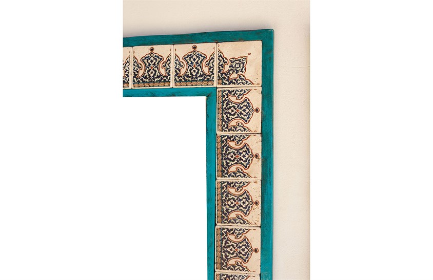 Ahşap Çerçeveli Traverten Taş Detaylı Ayna -DC1779 Ayna Modelleri