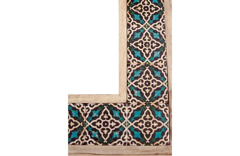 Ahşap Çerçeveli Traverten Taş Detaylı Ayna -DC1781 Ayna Modelleri