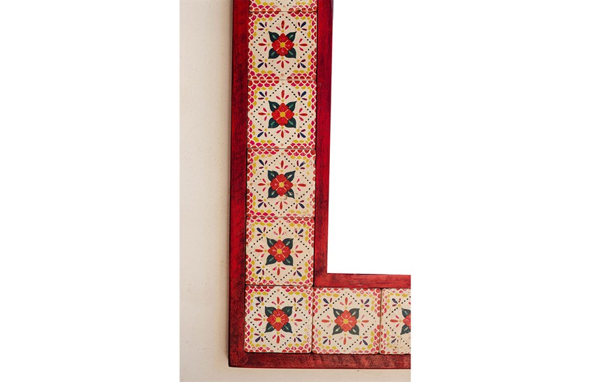 Ahşap Çerçeveli Traverten Taş Detaylı Ayna -DC1782 Ayna Modelleri