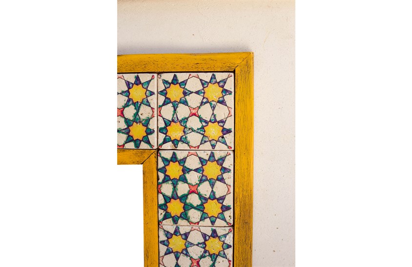 Ahşap Çerçeveli Traverten Taş Detaylı Ayna -DC1784 Ayna Modelleri