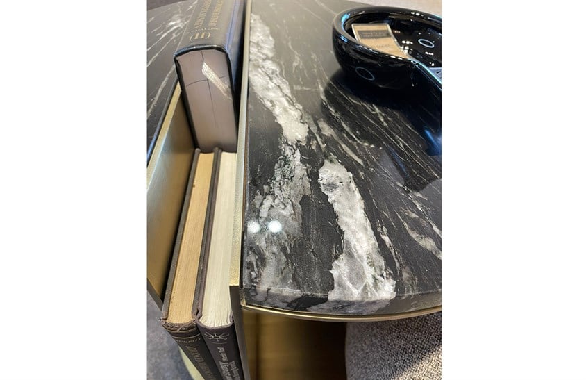 Lisaa ST- Bölmeli Yan Sehpa Pirinç Sehpa ve Aksesuar