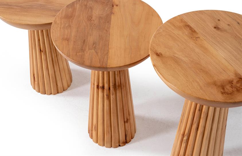 Stew Zigon Sehpa Üçlü Set Sehpa ve Aksesuar