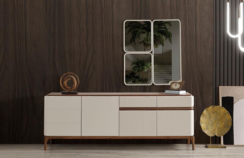 Marika Ceviz Yemek Odası Takımı Modern Yemek Odası