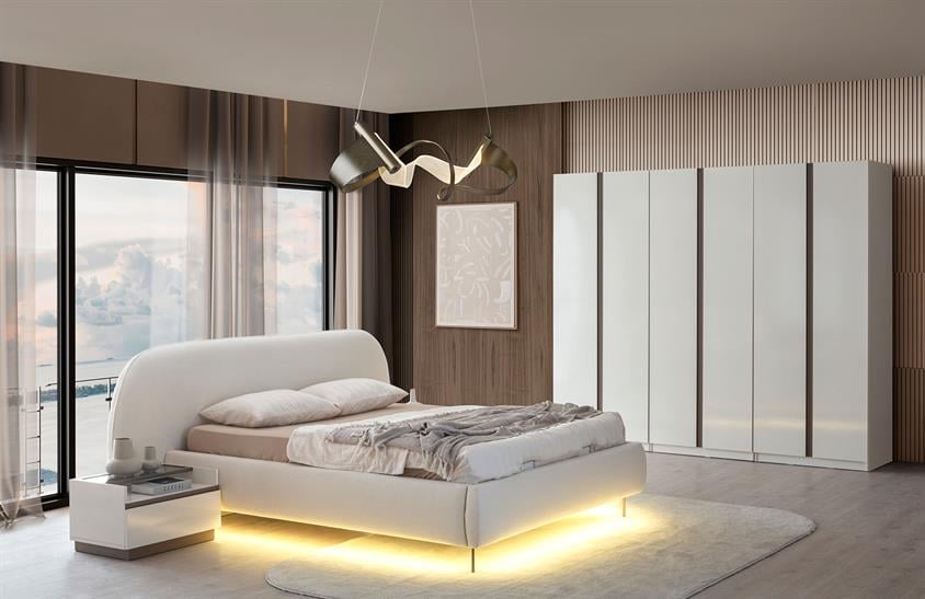 Vera Yatak Odası Takımı - Ahşap Kapaklı Modern Yatak Odası