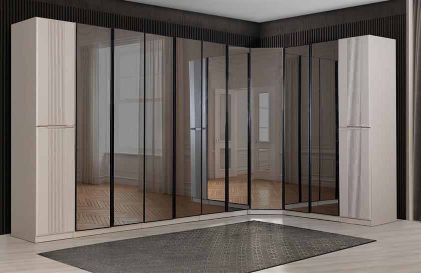 Jagu Köşe Dolap Takımı Modern Yatak Odası