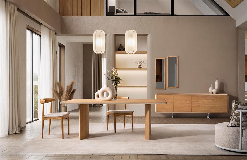 Florian Yemek Odası Takımı Meşe Modern Yemek Odası