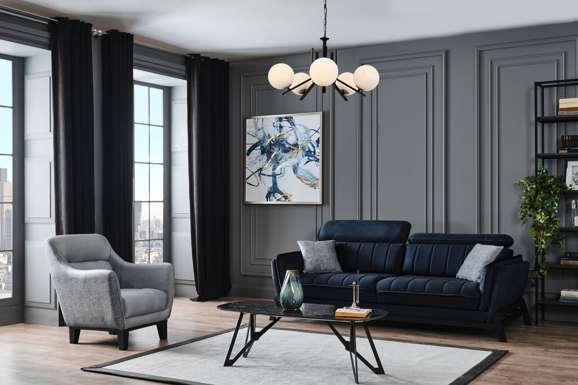 Relax Koltuk Takımı, Antrasit Gri İndirimli Mobilya