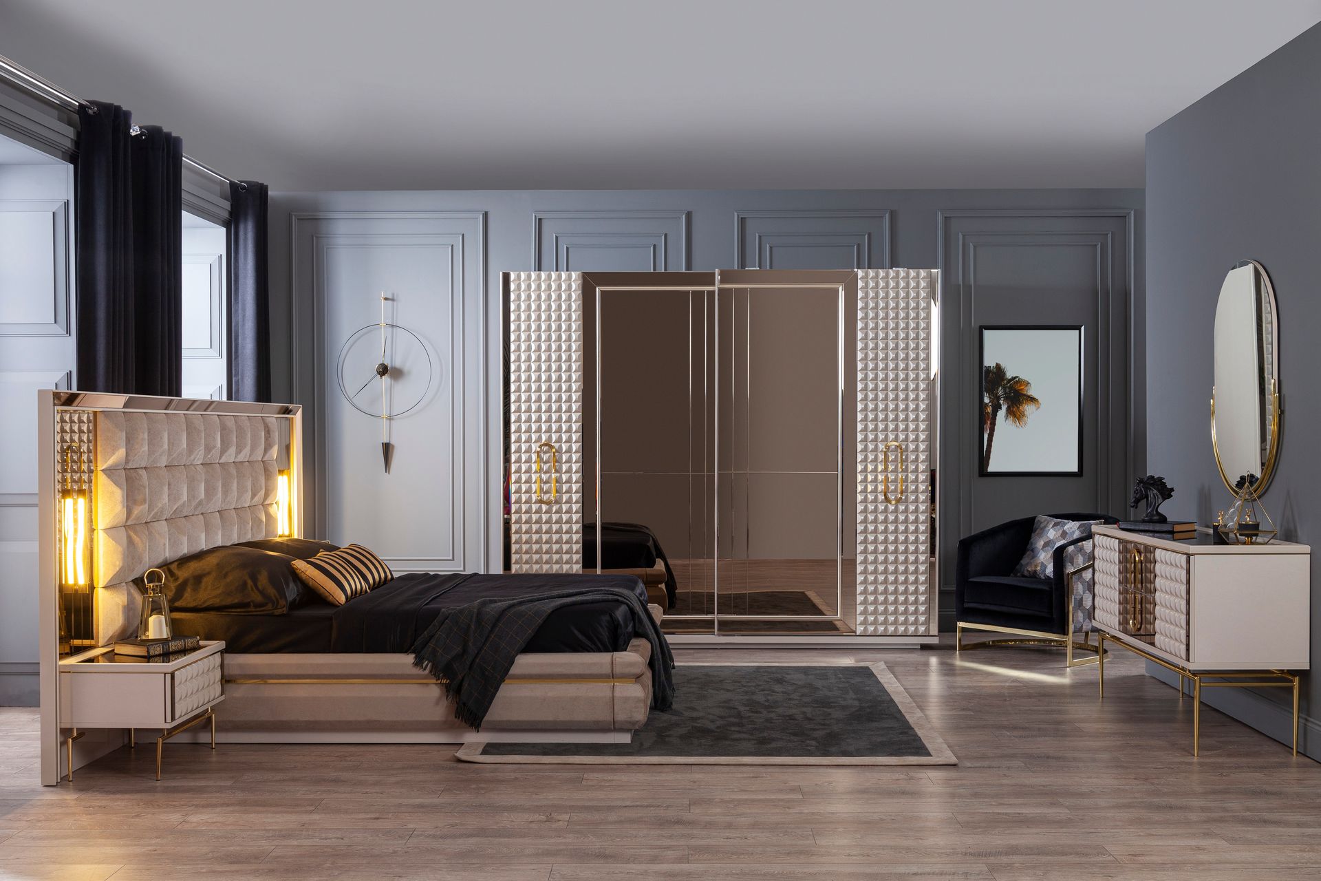 Lexus Yatak Odası Takımı, Sürgü Kapaklı İndirimli Mobilya