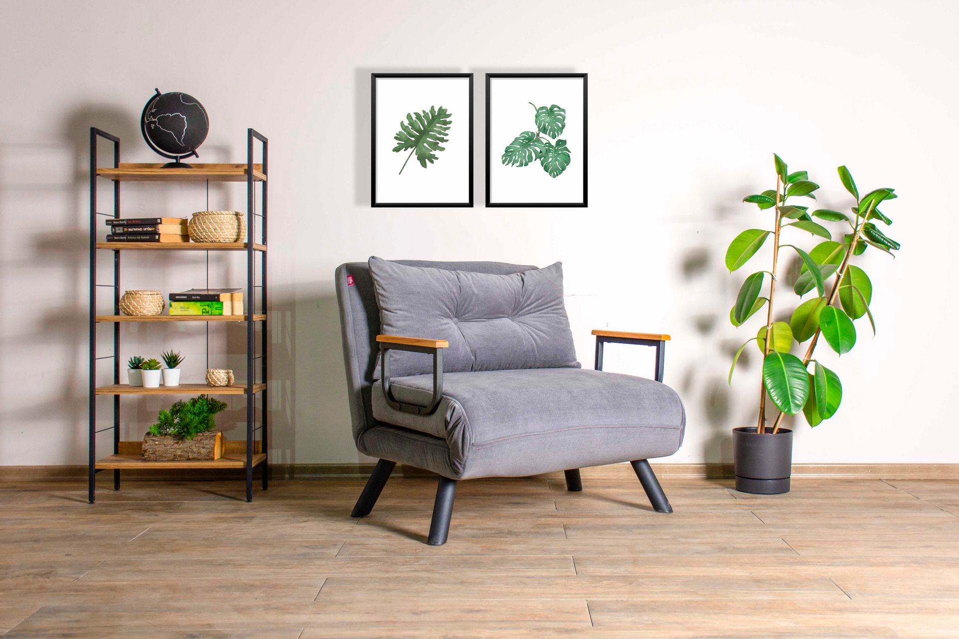 Pafu Sando Tekli Katlanır Yataklı Koltuk, Gri İndirimli Mobilya