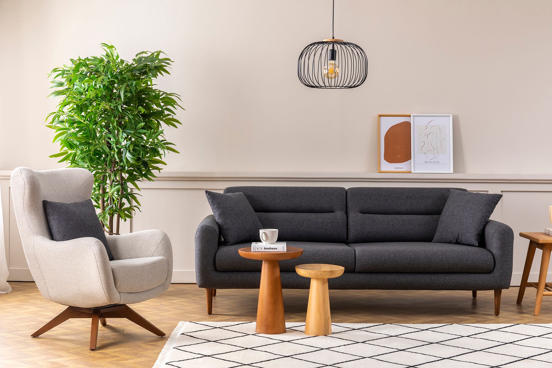 Pegu Koltuk Takımı, Antrasit Krem İndirimli Mobilya