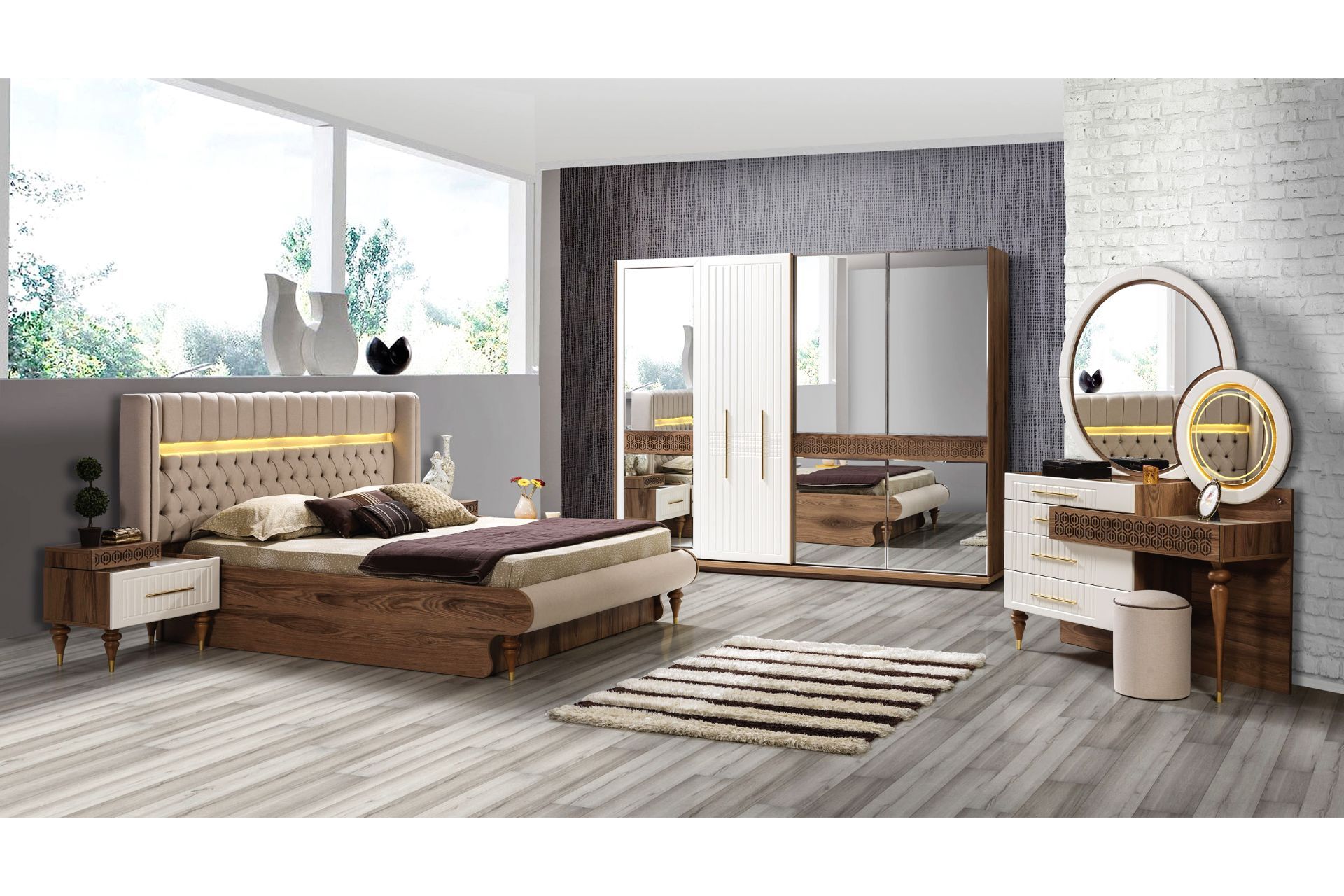 Bodrum Yatak Odası Takımı, Sürgü Kapaklı İndirimli Mobilya