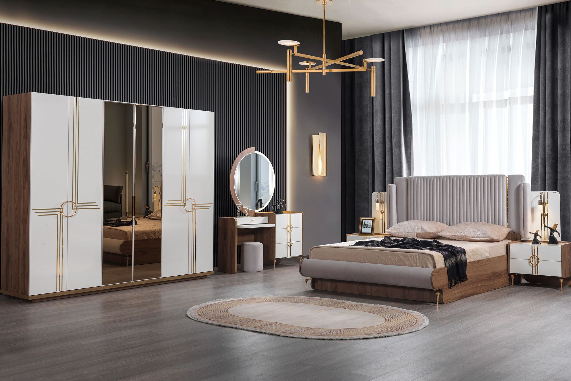 Dolunay Yatak Odası Takımı, 6 Kapaklı İndirimli Mobilya