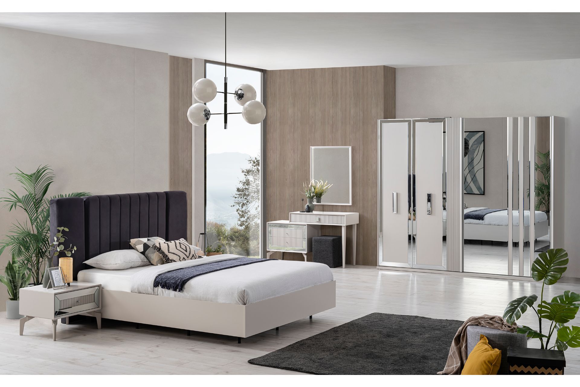 Line Luxury Yatak Odası Takımı, Sürgü Kapaklı İndirimli Mobilya