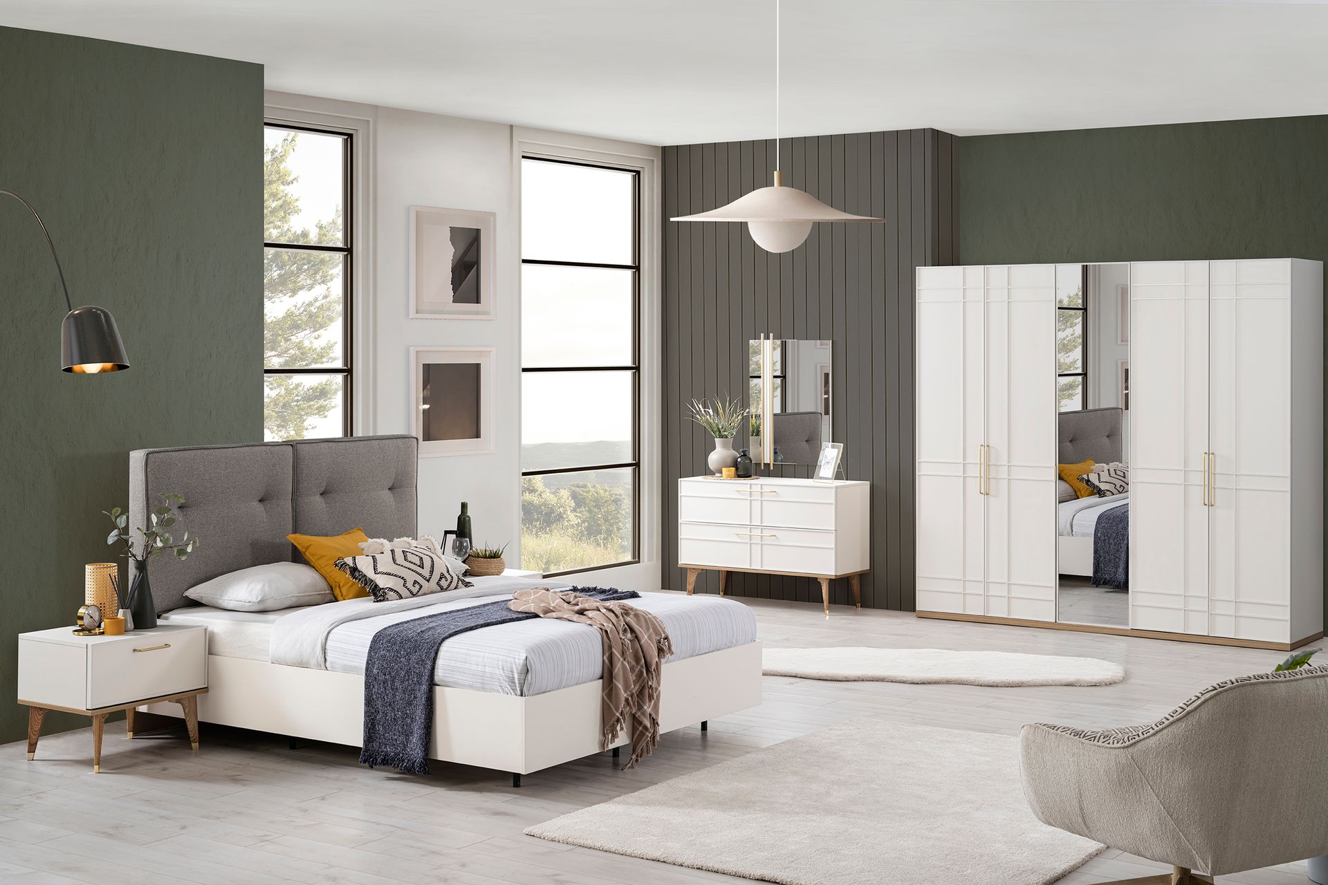 Huzz Yatak Odası Takımı, 5 Kapaklı İndirimli Mobilya