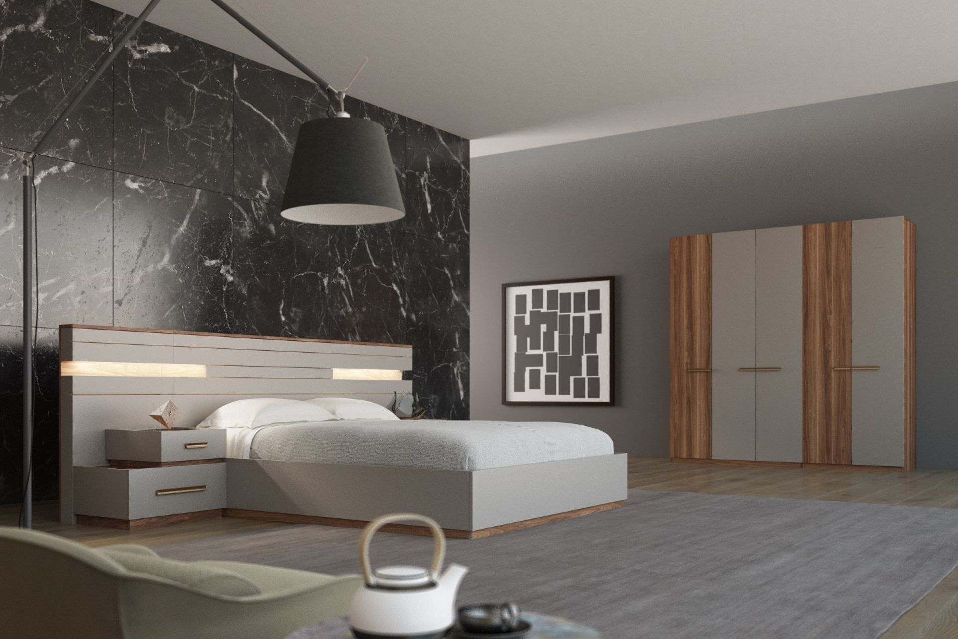 Gabon Yatak Odası Takımı, 5 Kapaklı