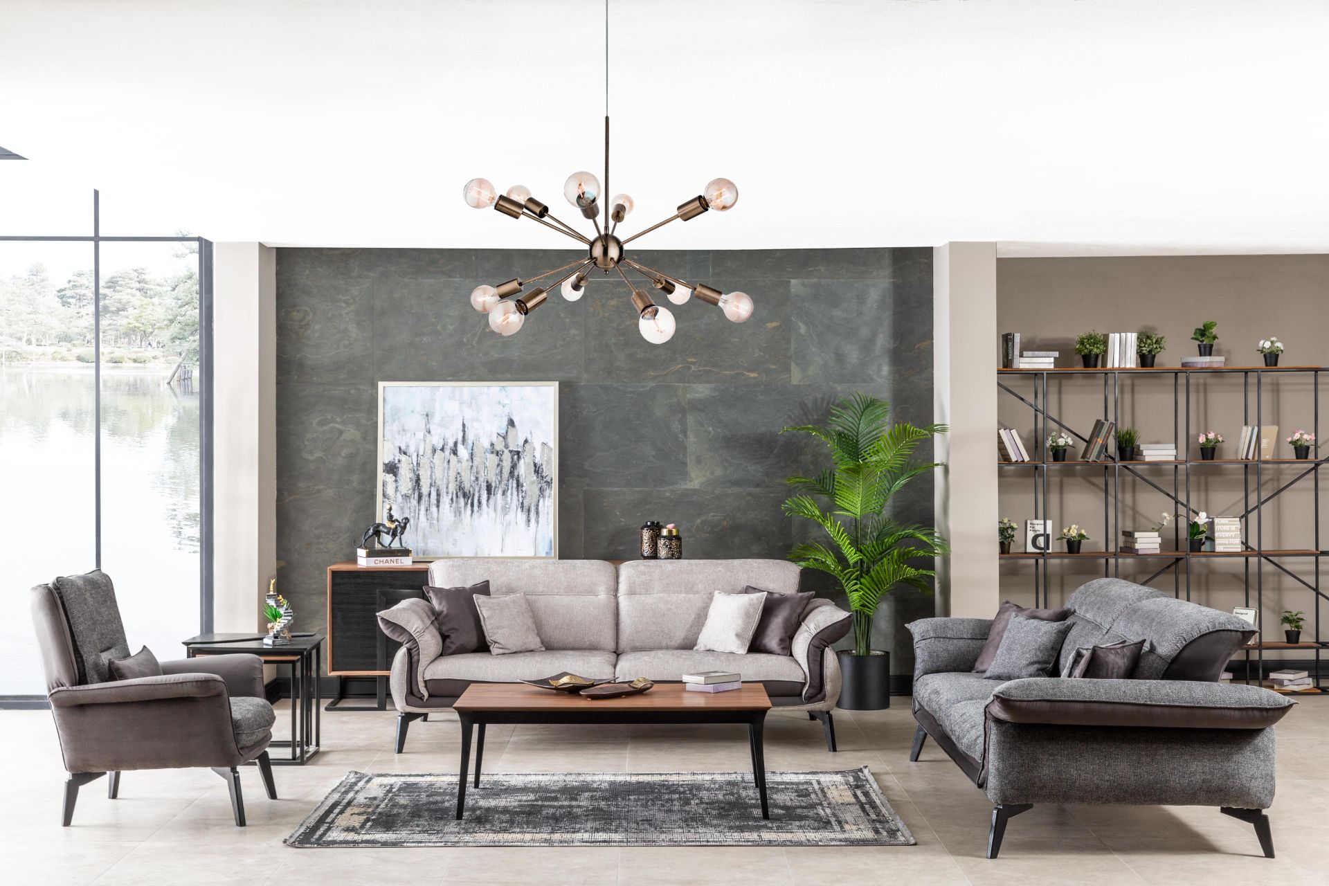 Panamera Black Koltuk Takımı, Gri İndirimli Mobilya