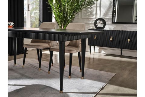 Siyah Creo Yemek Odası Takımı İndirimli Mobilya