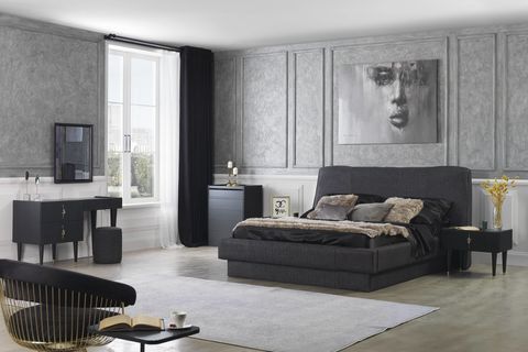 Creo Yatak Odası Takımı, Siyah, 6 Kapaklı İndirimli Mobilya