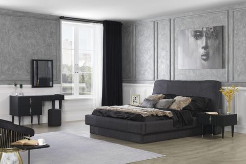 Creo Yatak Odası Takımı, Siyah, 6 Kapaklı İndirimli Mobilya